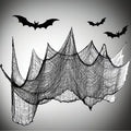 Schwarzes Spinnennetz-Dekotuch – Gothic Halloween-Dekoration 150 × 80 cm