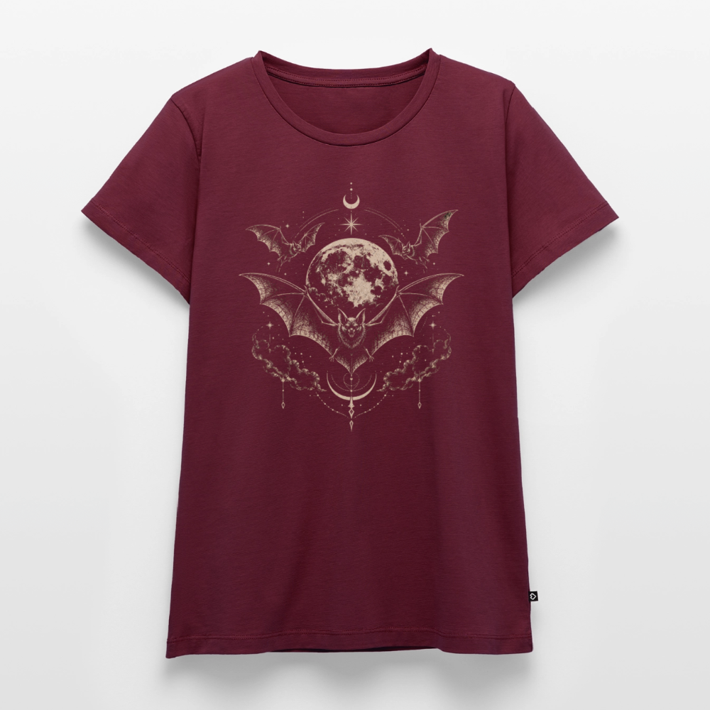 Frauen Premium T-Shirt – Moon Bat Design - burgundy