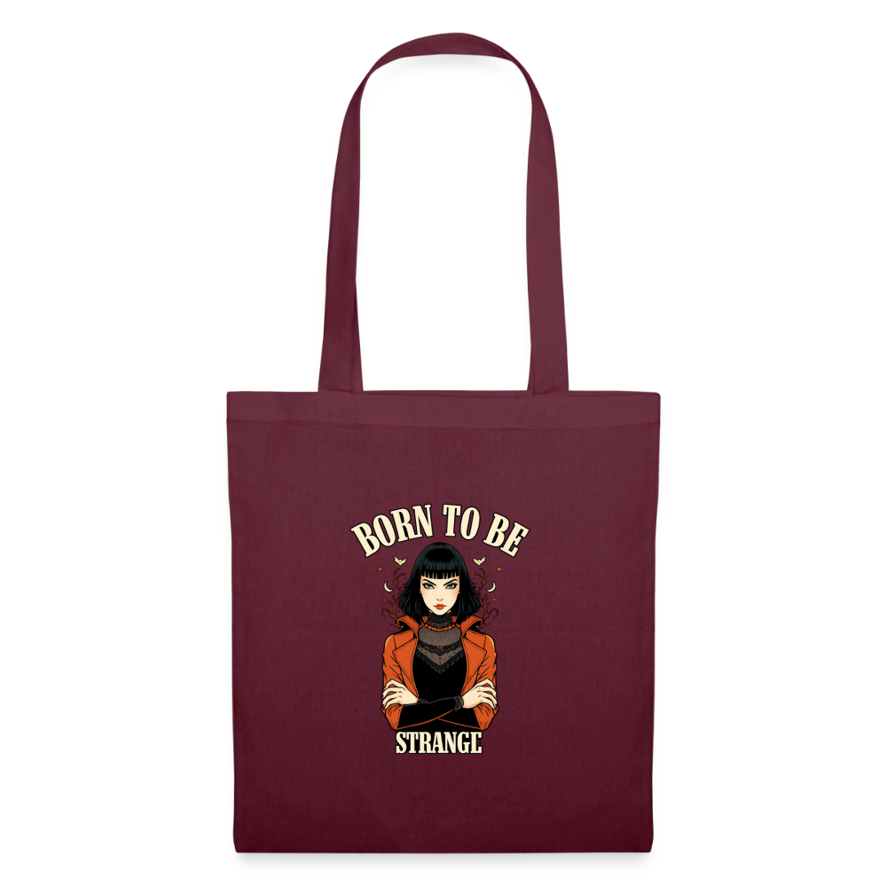 Tote Bag - Born to be Strange - burgundy