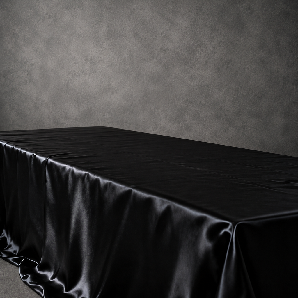 Schwarze Tischdecke 140 × 220 cm – Elegante Gothic- & Halloween-Dekoration
