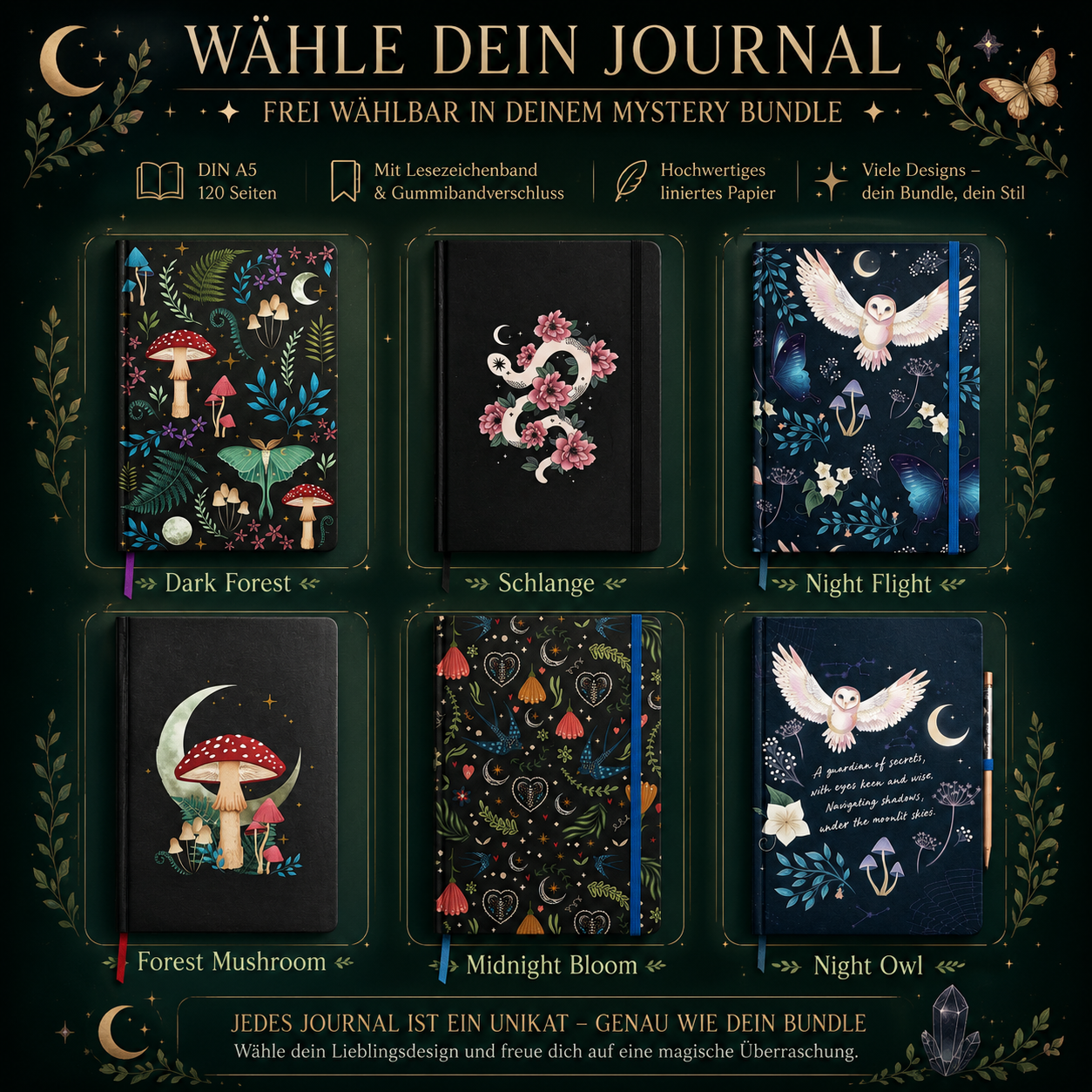 Witchy Book Lover Mystery Bundle: A5-Journal