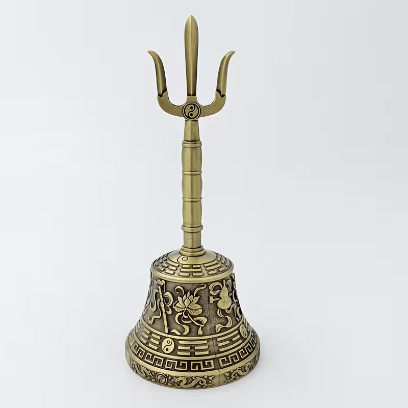 Vintage Handglocke im Trident-Design – Bronzefarben