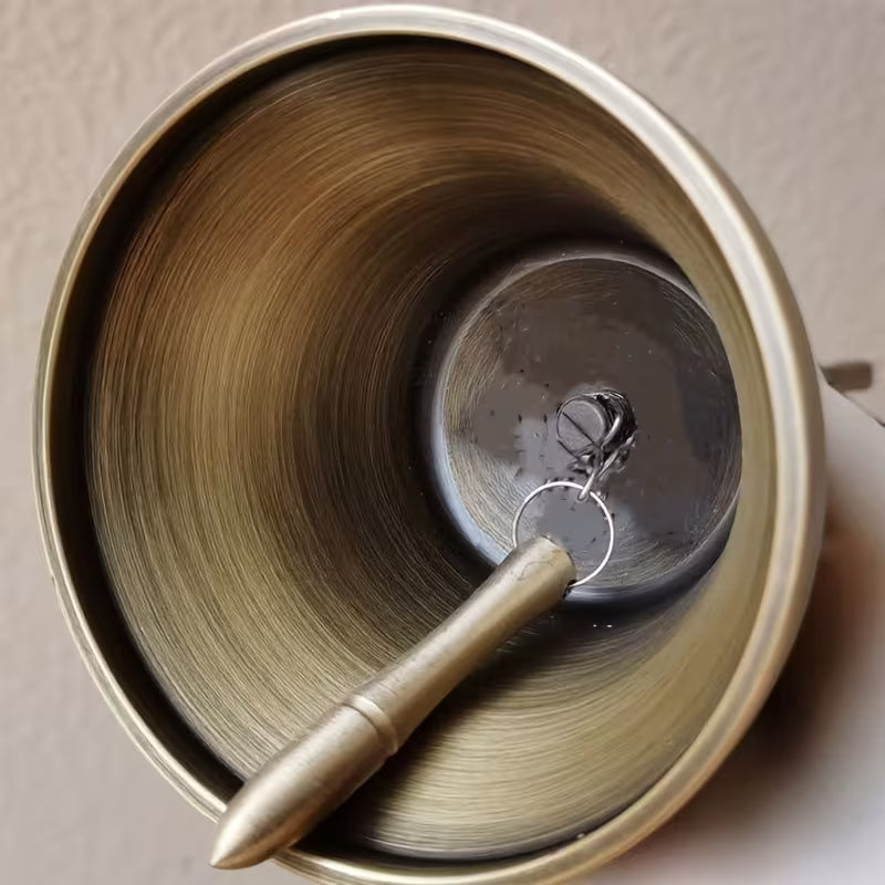 Vintage Handglocke im Trident-Design – Bronzefarben