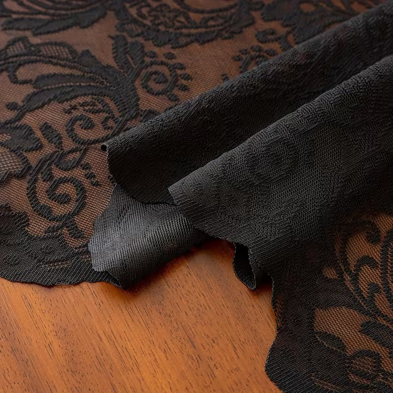 Retro schwarze Spitze Tischdecke