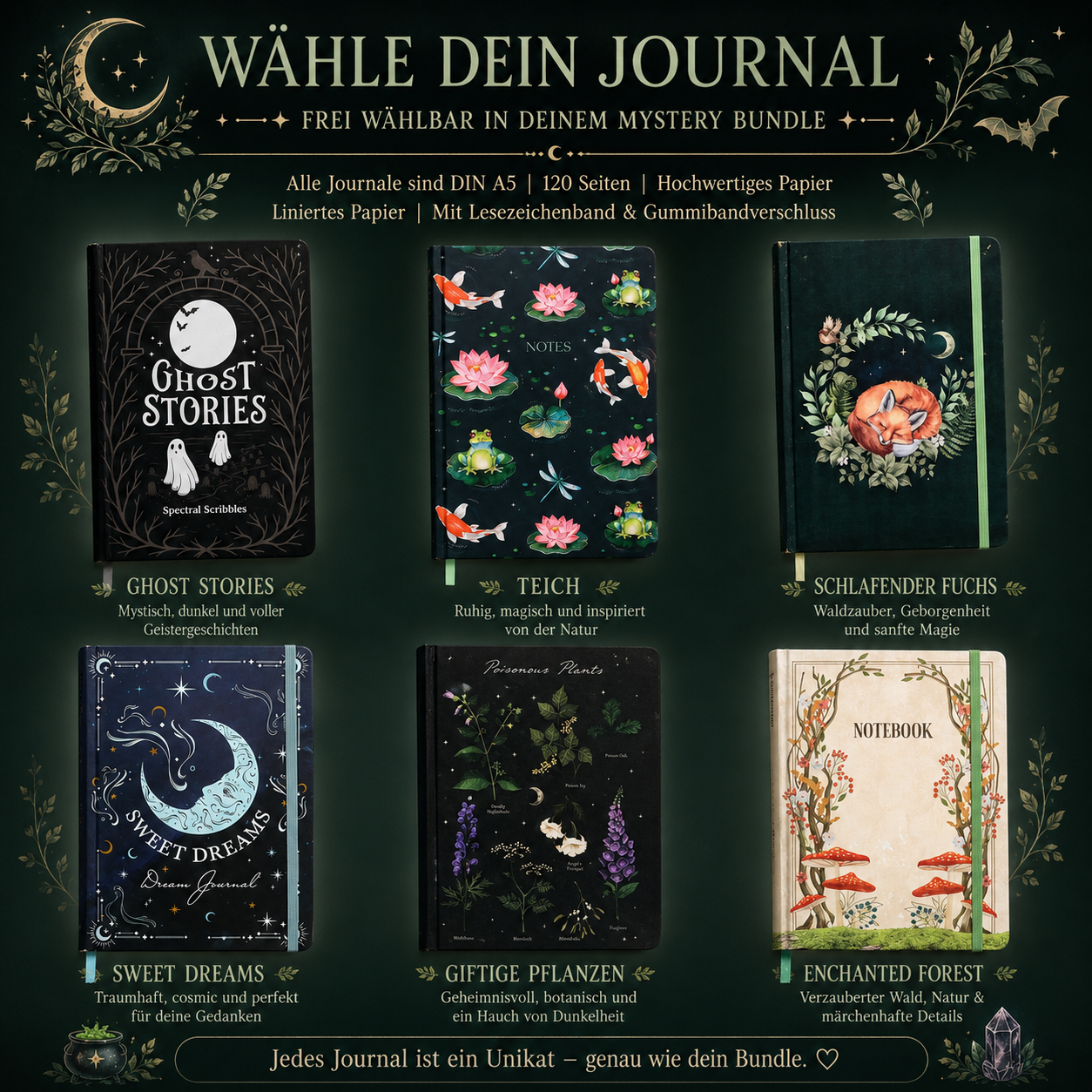 Witchy Book Lover Mystery Bundle: A5-Journal
